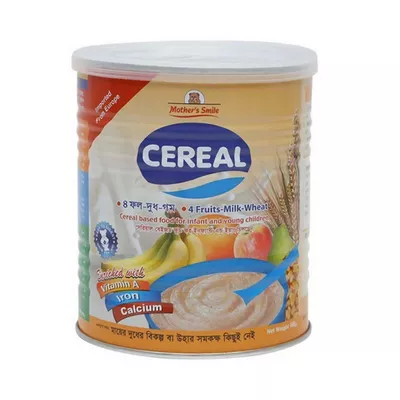 mothers-smile-cereal-4-fruits-milk-wheat-tin-400-gm