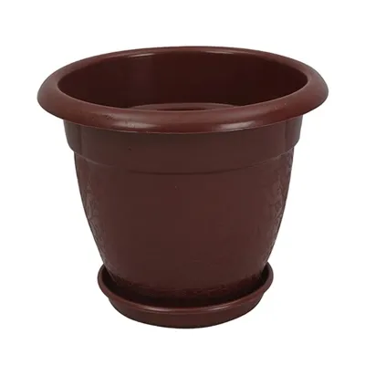 rfl-tel-flower-tub-with-tray-rose-wood-14-inch-1-pcs